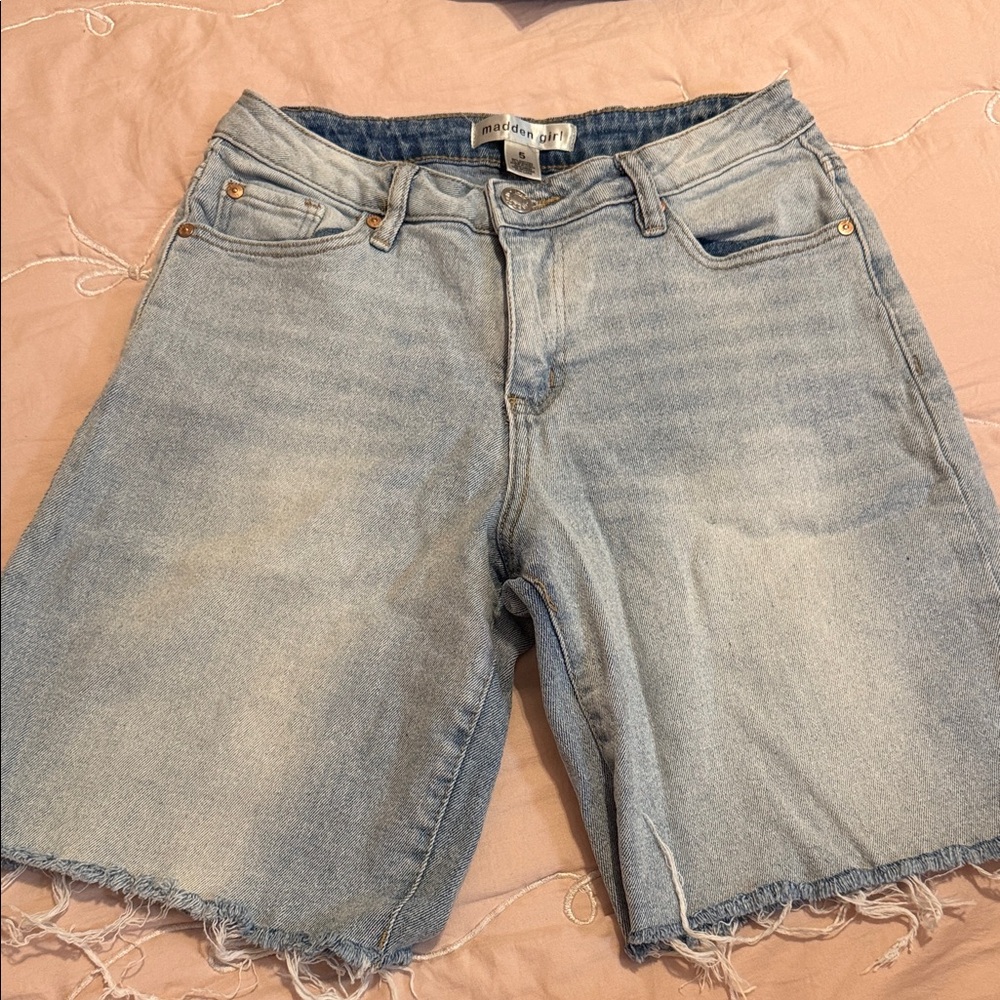 Madden Girl Light Blue Distressed Denim Cutoff Shorts